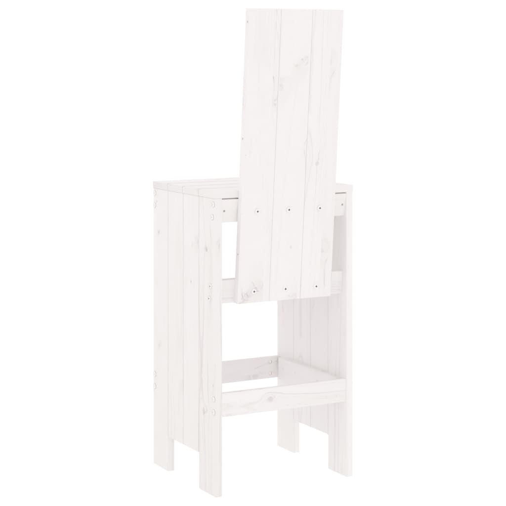 Tabourets de bar lot de 2 blanc 40x42x120 cm bois massif de pin