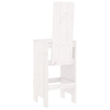 Bar stools set of 2 white 40x42x120 cm solid pine wood