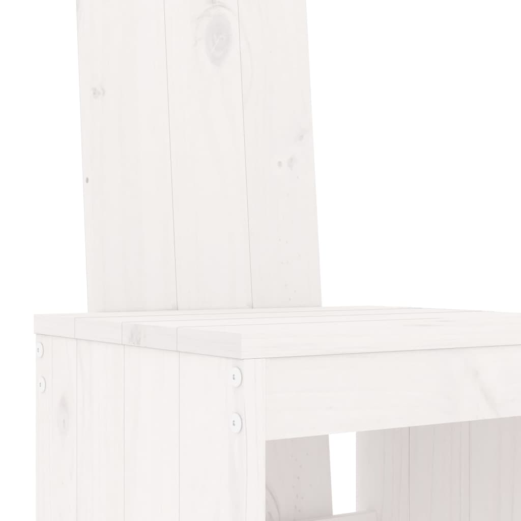 Bar stools set of 2 white 40x42x120 cm solid pine wood