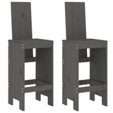 Tabourets de bar lot de 2 gris 40x42x120 cm bois massif de pin