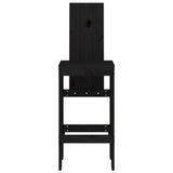 Bar stools set of 2 black 40x42x120 cm solid pine wood