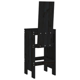 Bar stools set of 2 black 40x42x120 cm solid pine wood