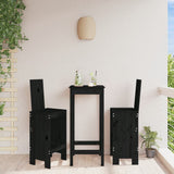 Bar stools set of 2 black 40x42x120 cm solid pine wood