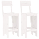 Bar stools set of 2 white 40x48.5x115.5cm solid pine wood