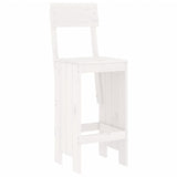 Bar stools set of 2 white 40x48.5x115.5cm solid pine wood