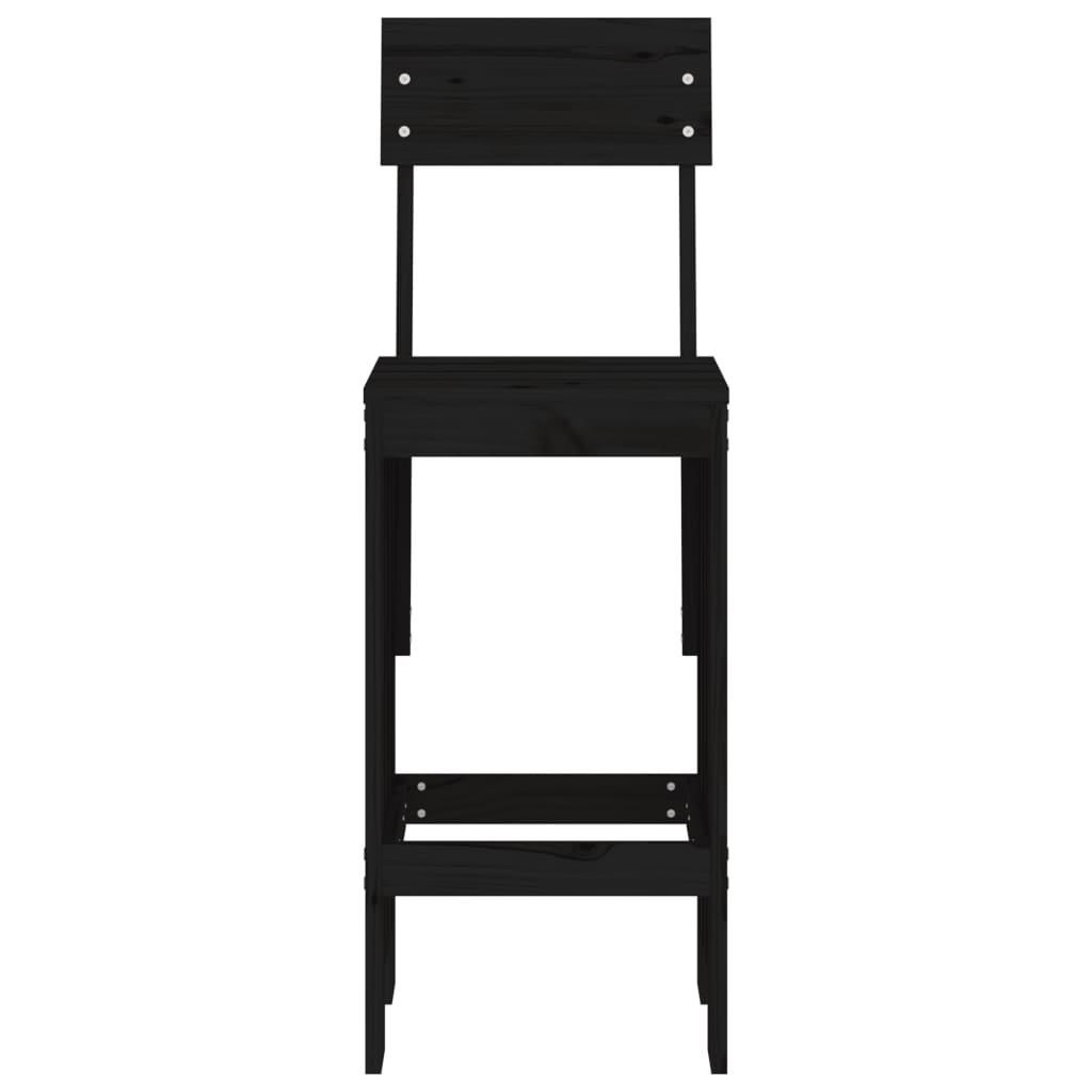 Tabourets de bar lot de 2 noir 40x48,5x115,5 cm bois massif pin