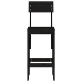 Tabourets de bar lot de 2 noir 40x48,5x115,5 cm bois massif pin