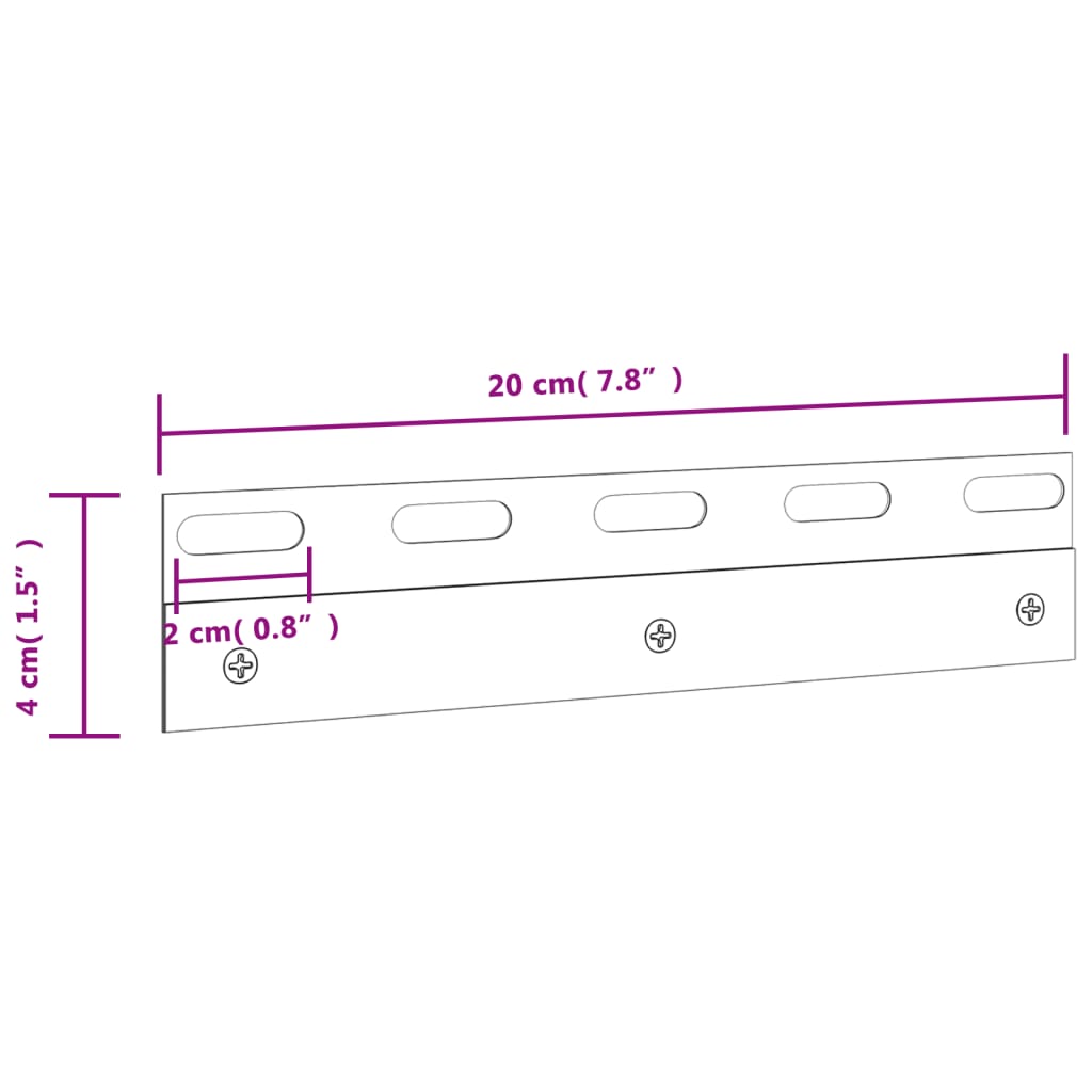 Connection plates 6 pcs silver 20 cm stainless steel