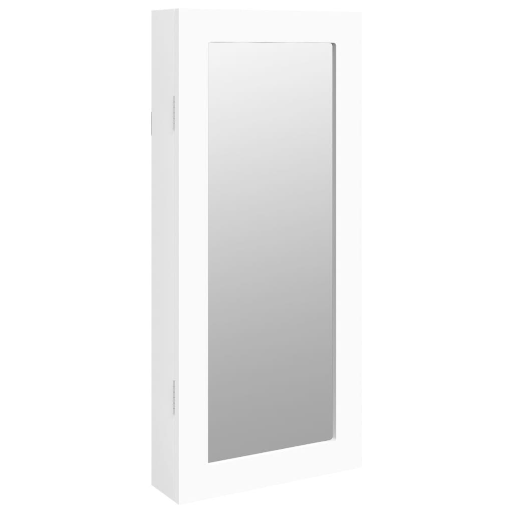 Jewelry cabinet with wall mirror white 30x8.5x67 cm