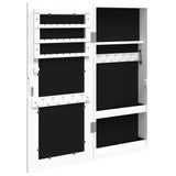 Jewelry cabinet with wall mirror white 30x8.5x67 cm