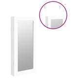 Jewelry cabinet with wall mirror white 30x8.5x67 cm