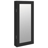 Armoire à bijoux avec miroir murale noir 30x8,5x67 cm