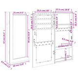 Armoire à bijoux avec miroir murale 30 x 8,5 x 67 cm