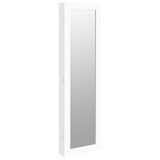 Jewelry cabinet with wall mirror white 30x8.5x106 cm