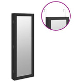 Armoire à bijoux avec miroir murale noir 37,5x10x106 cm