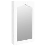 Armoire à bijoux avec miroir murale blanc 37,5x10x67 cm