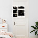 Jewelry cabinet with wall mirror white 37.5x10x67 cm