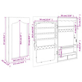 Schmuckschrank mit weißem Wandspiegel 37,5x10x67 cm