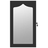 Armoire à bijoux avec miroir murale noir 37,5x10x67 cm