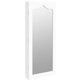 Armoire à bijoux avec miroir murale blanc 37,5x10x90 cm