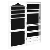 Armoire à bijoux avec miroir murale blanc 37,5x10x90 cm