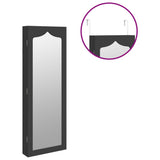 Armoire à bijoux avec miroir murale noir 37,5x10x106 cm