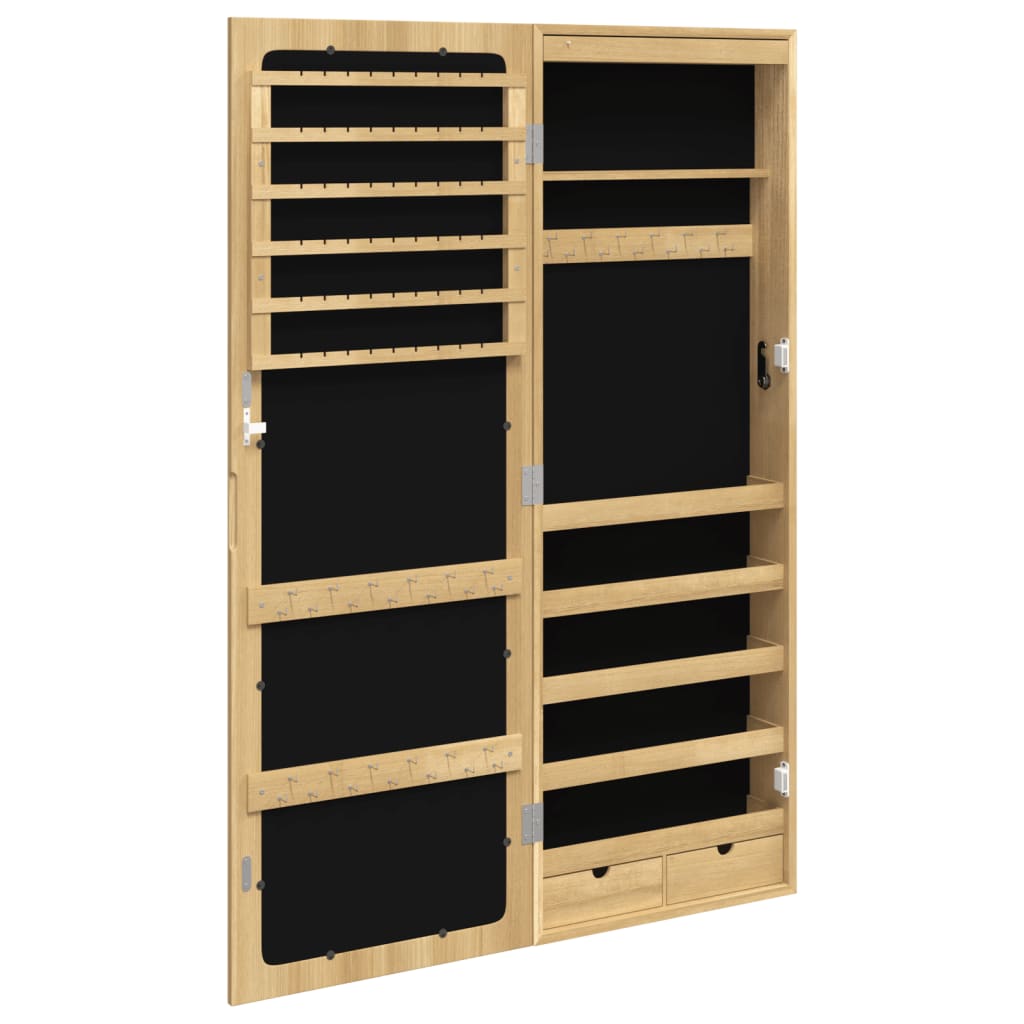 Schmuckschrank mit Spiegel und wandmontierter LED-Beleuchtung