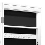 Jewelry cabinet with mirror and white LED wall lighting