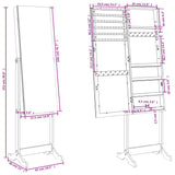 Schmuckschrank mit Standspiegel 42x38x152 cm