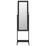 Armoire à bijoux miroir avec lumières LED sur pied noir