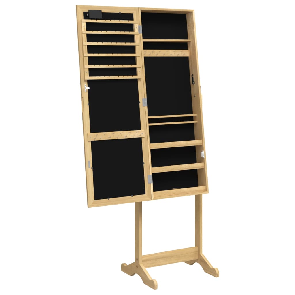 Armoire à bijoux miroir avec lumières LED sur pied