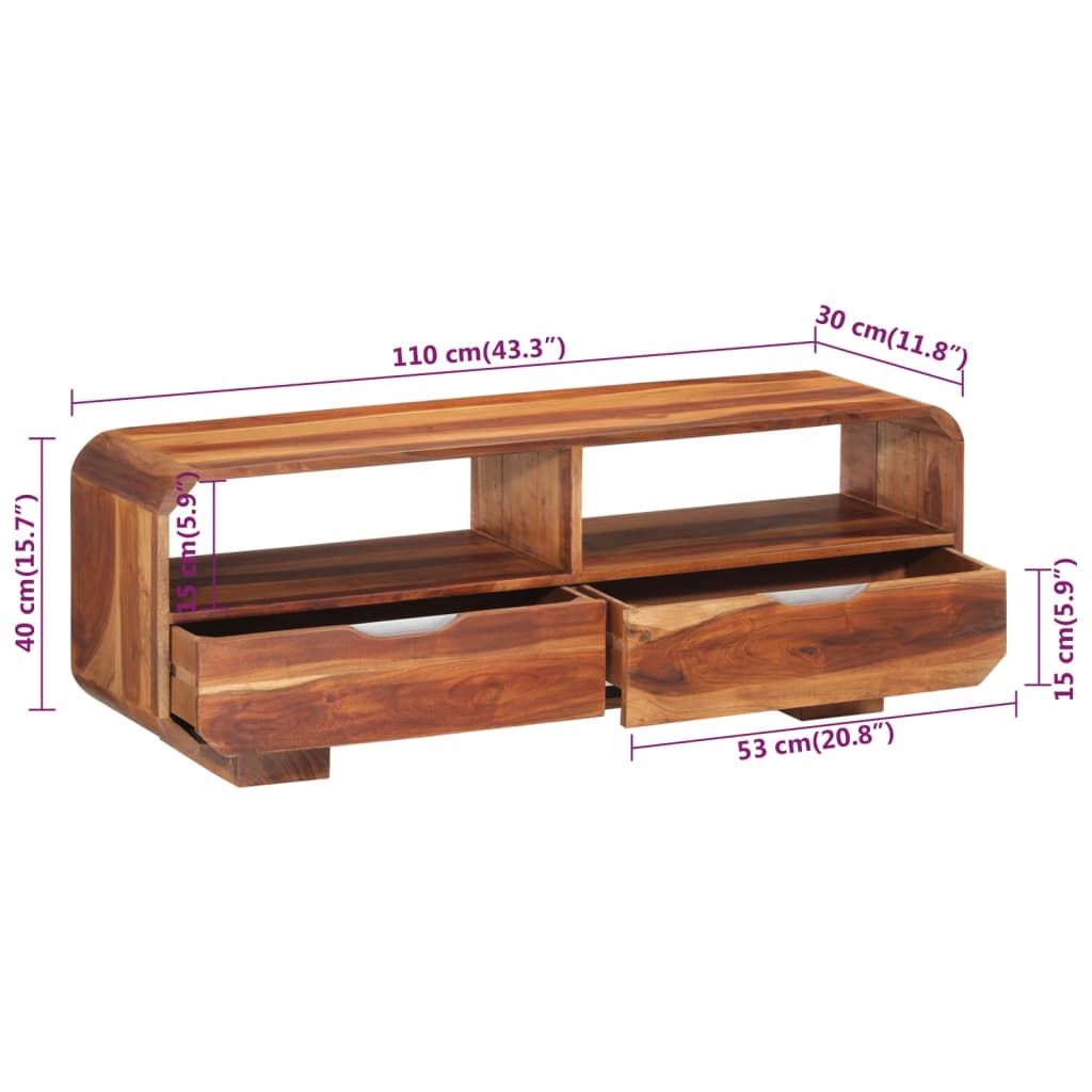 TV-Schrank 110x30x40 cm Massives Akazienholz