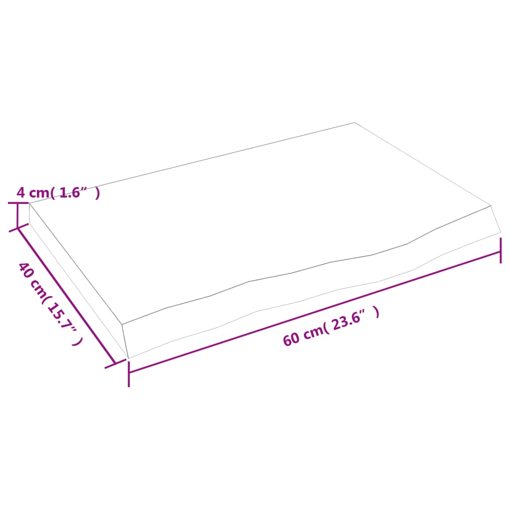 Étagère murale 60x40x(2-4) cm bois de chêne massif non traité