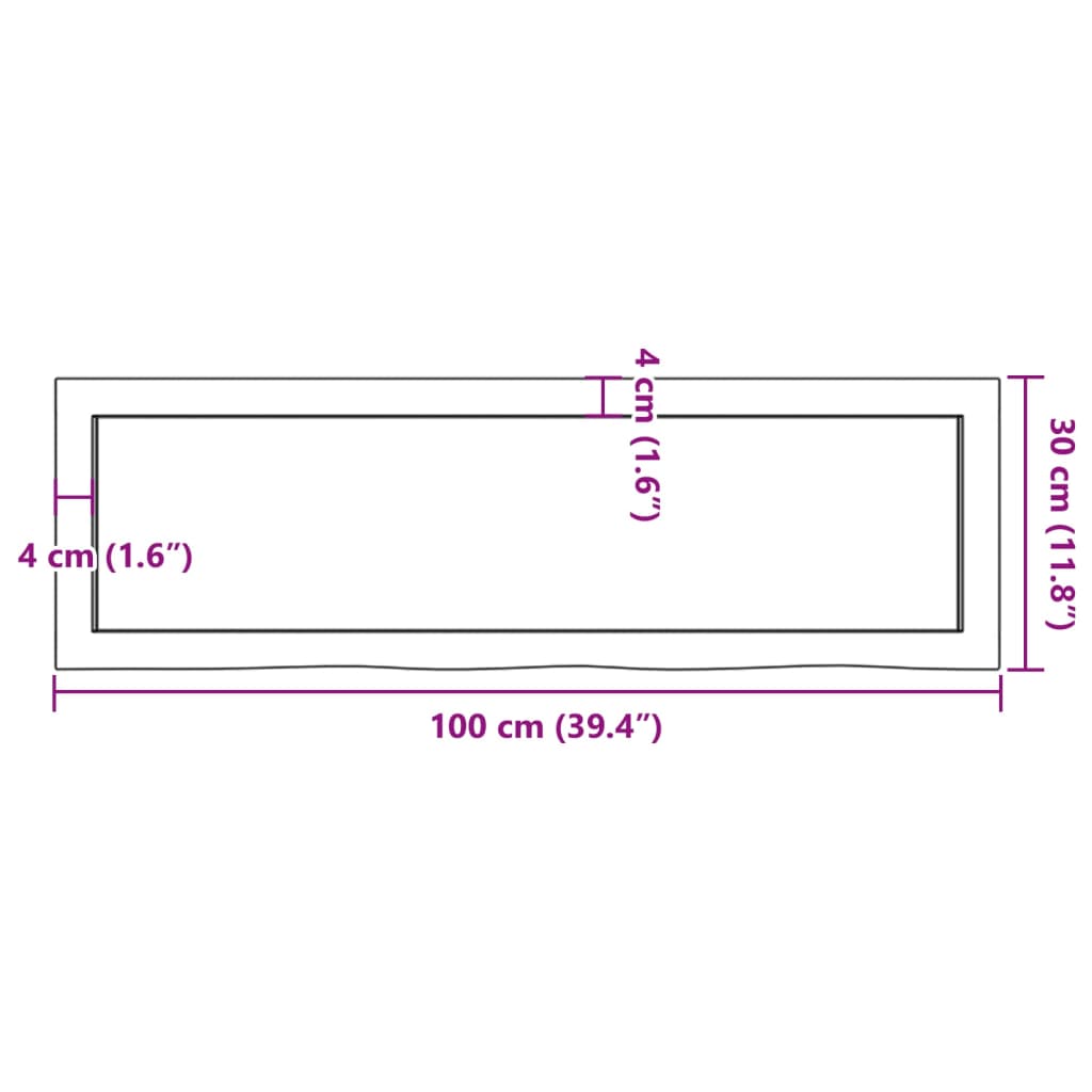 Étagère murale 100x30x(2-6) cm bois de chêne massif non traité