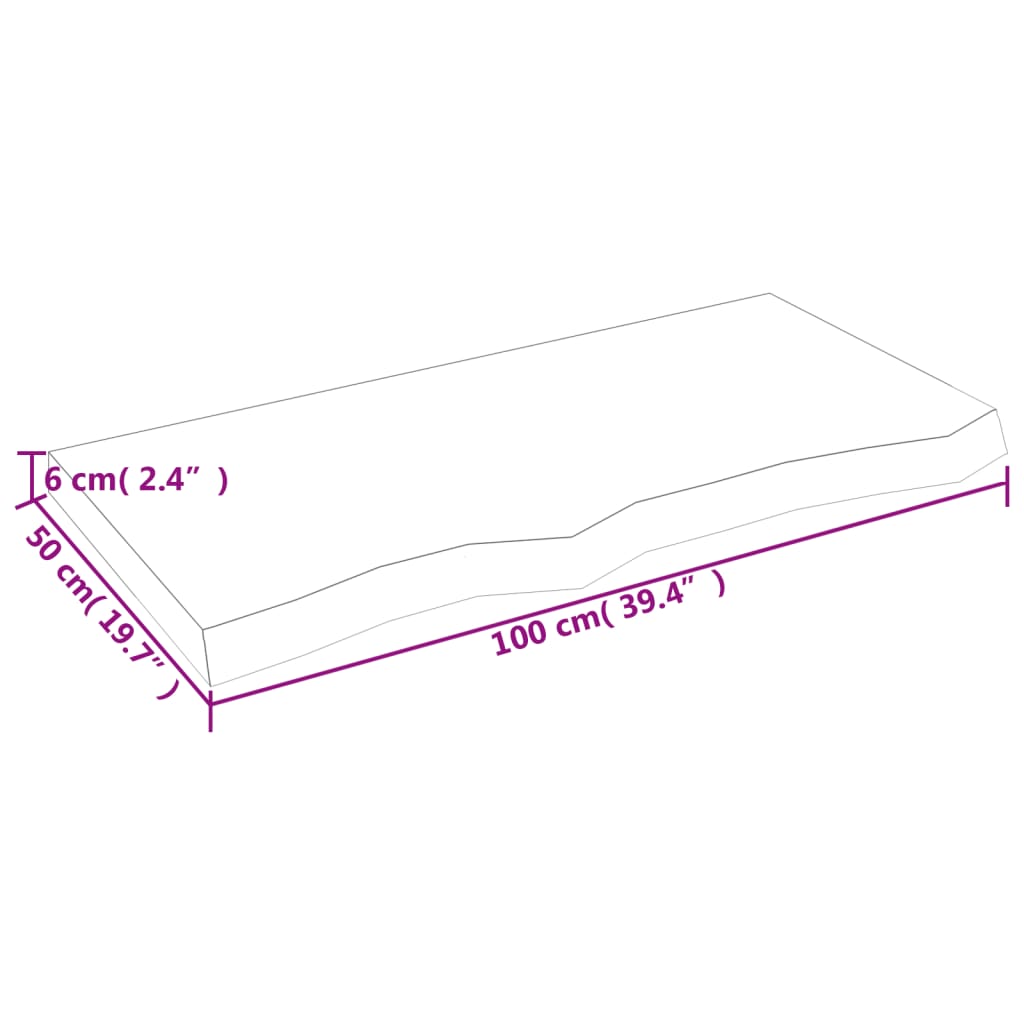 Étagère murale 100x50x(2-6) cm bois de chêne massif non traité