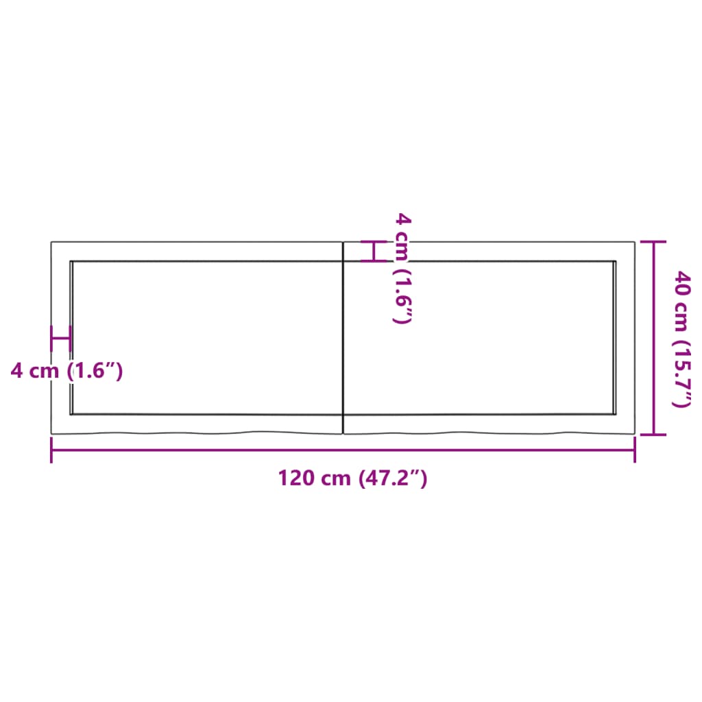 Étagère murale 120x40x(2-4) cm bois de chêne massif non traité