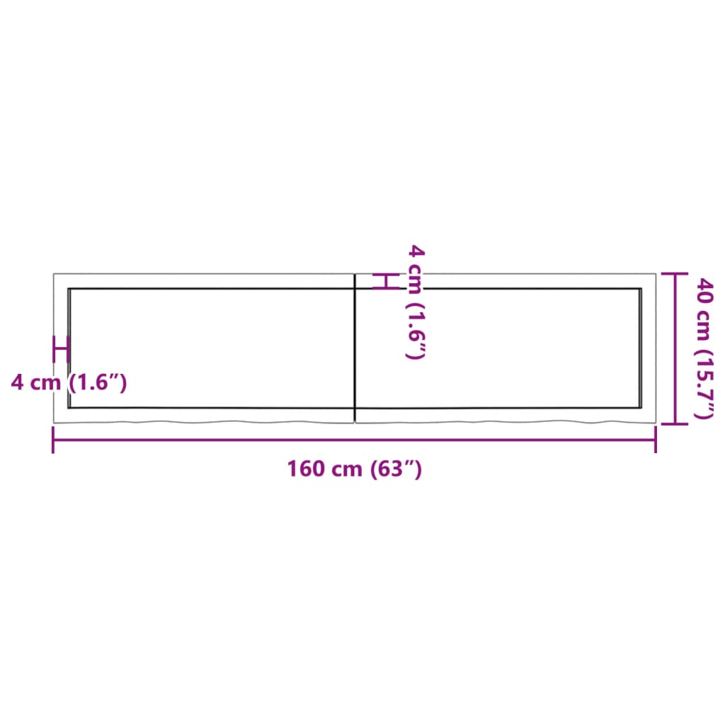 Étagère murale 160x40x(2-6) cm bois de chêne massif non traité