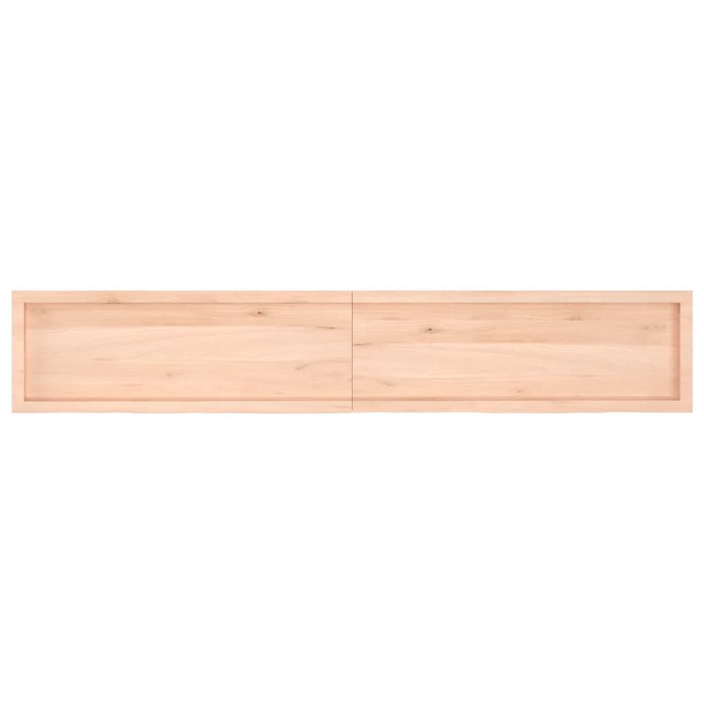 Étagère murale 220x40x(2-4) cm bois de chêne massif non traité