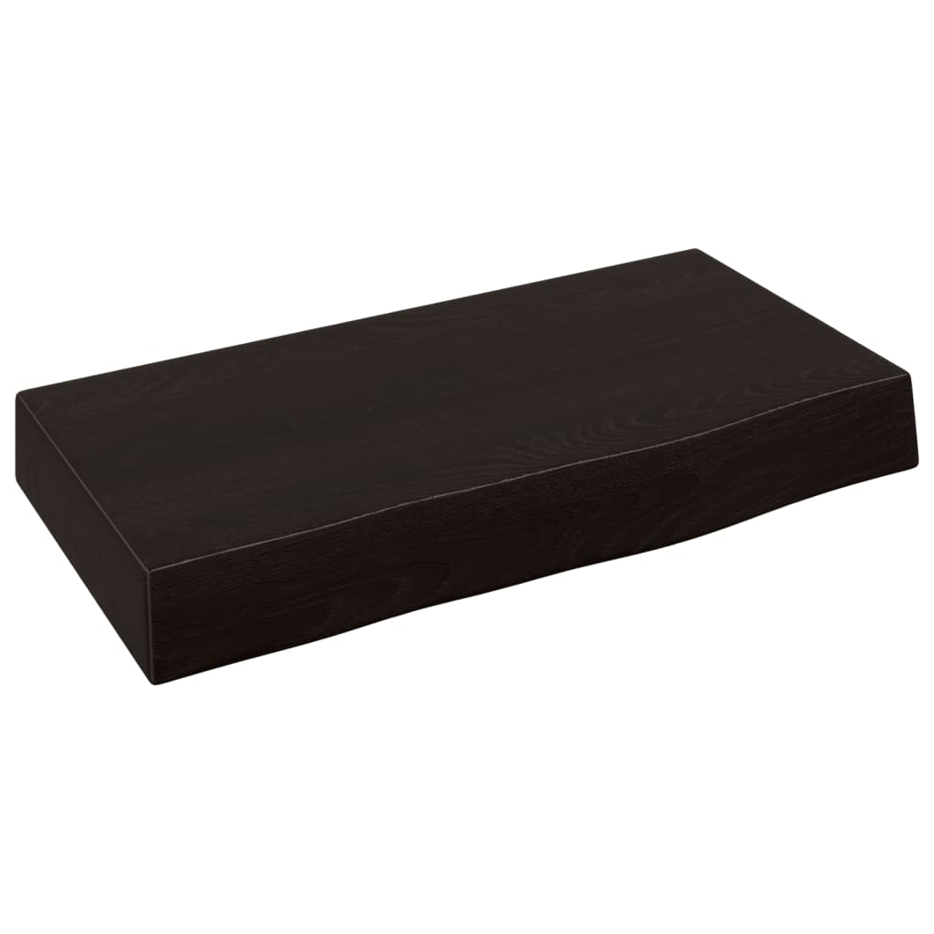 Étagère murale marron foncé 40x20x6 cm bois chêne massif traité