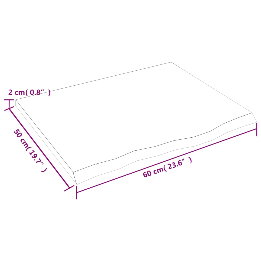 Étagère murale marron foncé 60x50x2 cm bois chêne massif traité