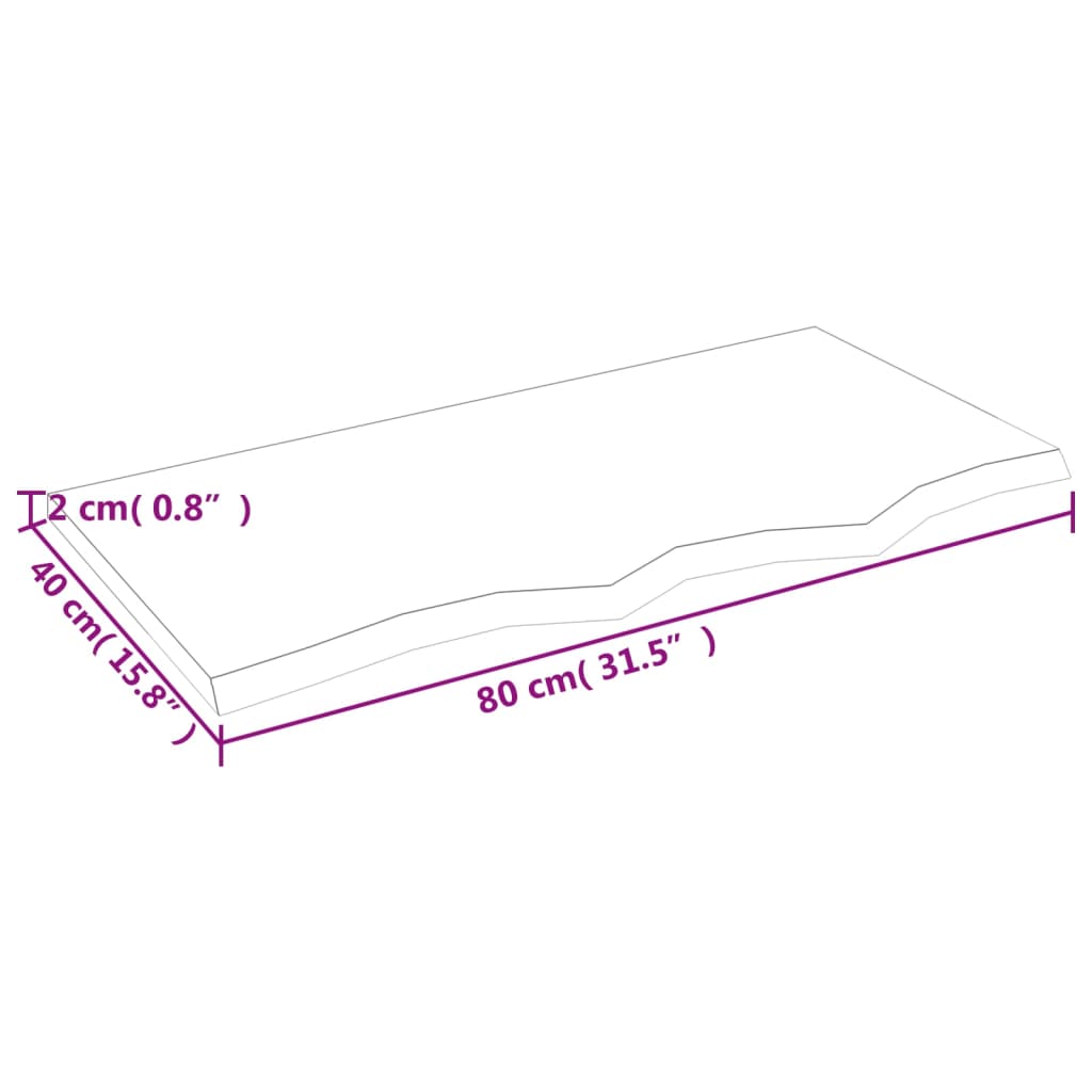 Étagère murale marron foncé 80x40x2 cm bois chêne massif traité