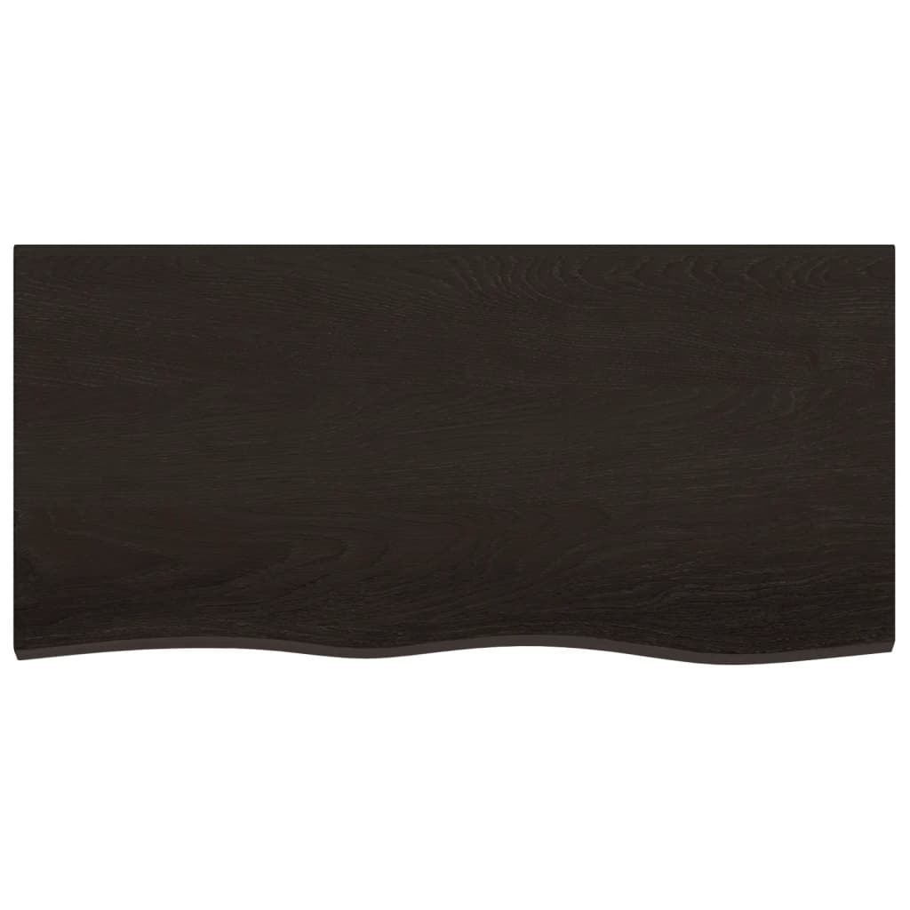 Étagère murale marron foncé 100x50x2cm bois chêne massif traité