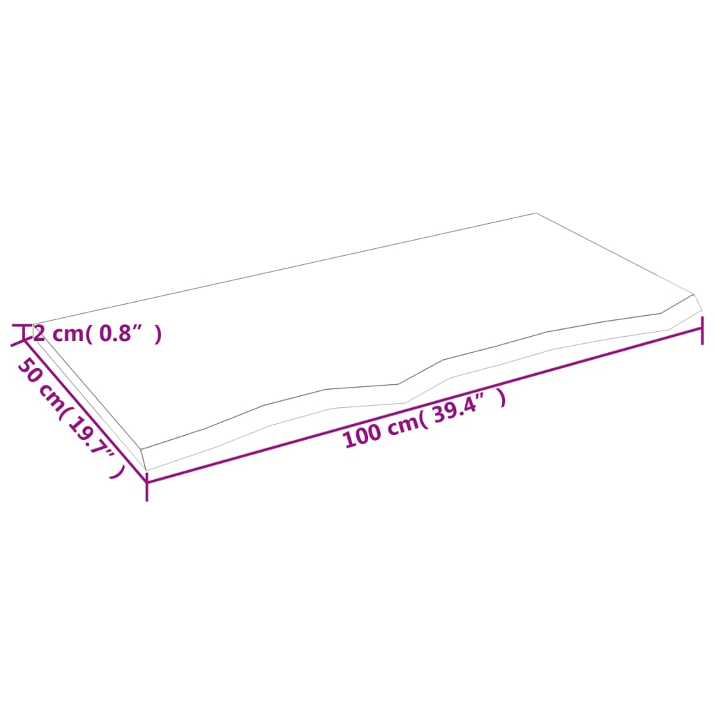 Étagère murale marron foncé 100x50x2cm bois chêne massif traité