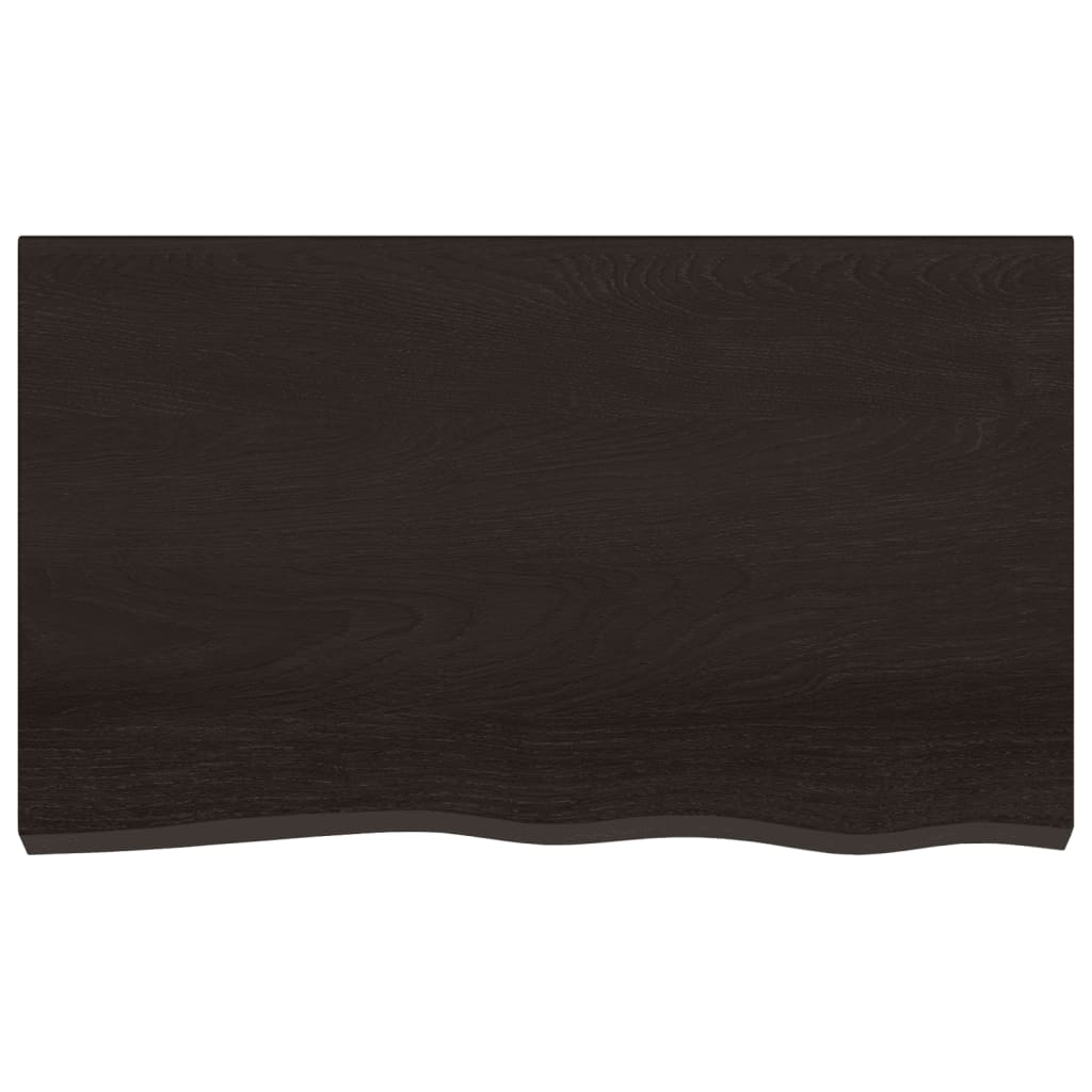 Étagère murale marron foncé 100x60x2cm bois chêne massif traité