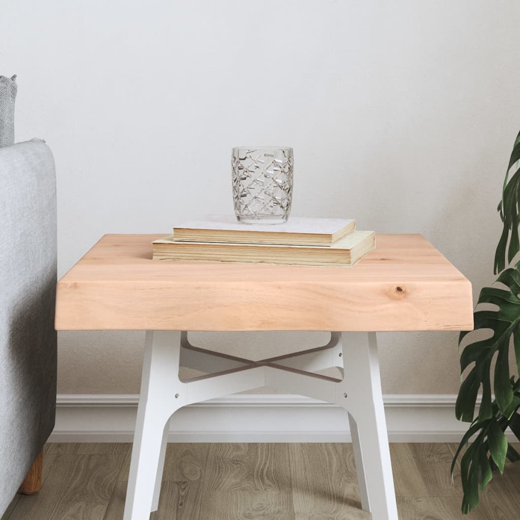 Untreated solid wood table top with matching border