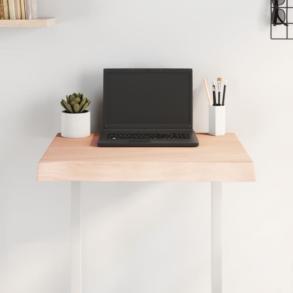 Untreated solid wood table top with matching border