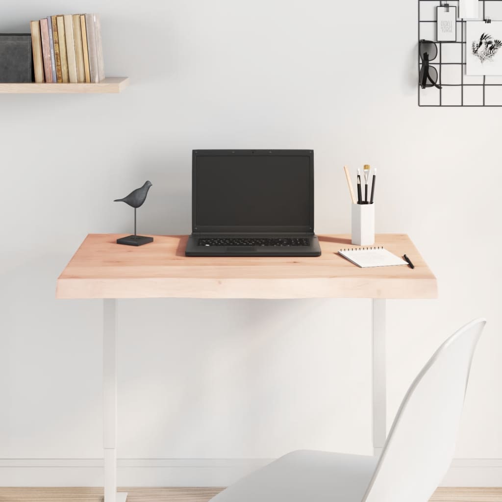 Untreated solid wood table top with matching border