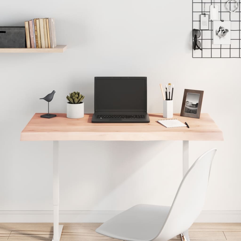 Untreated solid wood table top with matching border