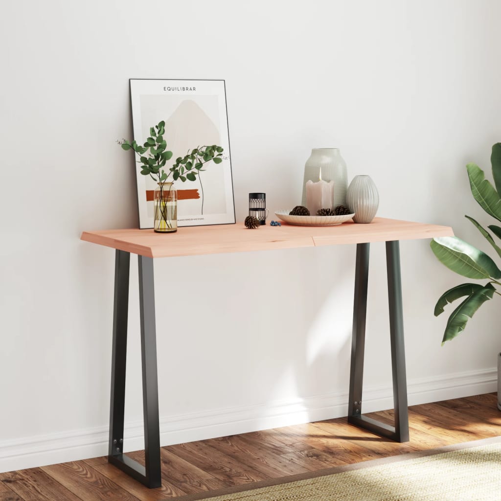 Untreated solid wood table top with matching border