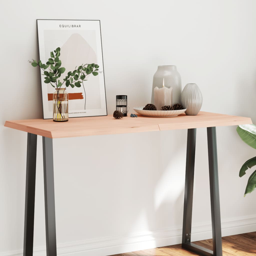 Untreated solid wood table top with matching border